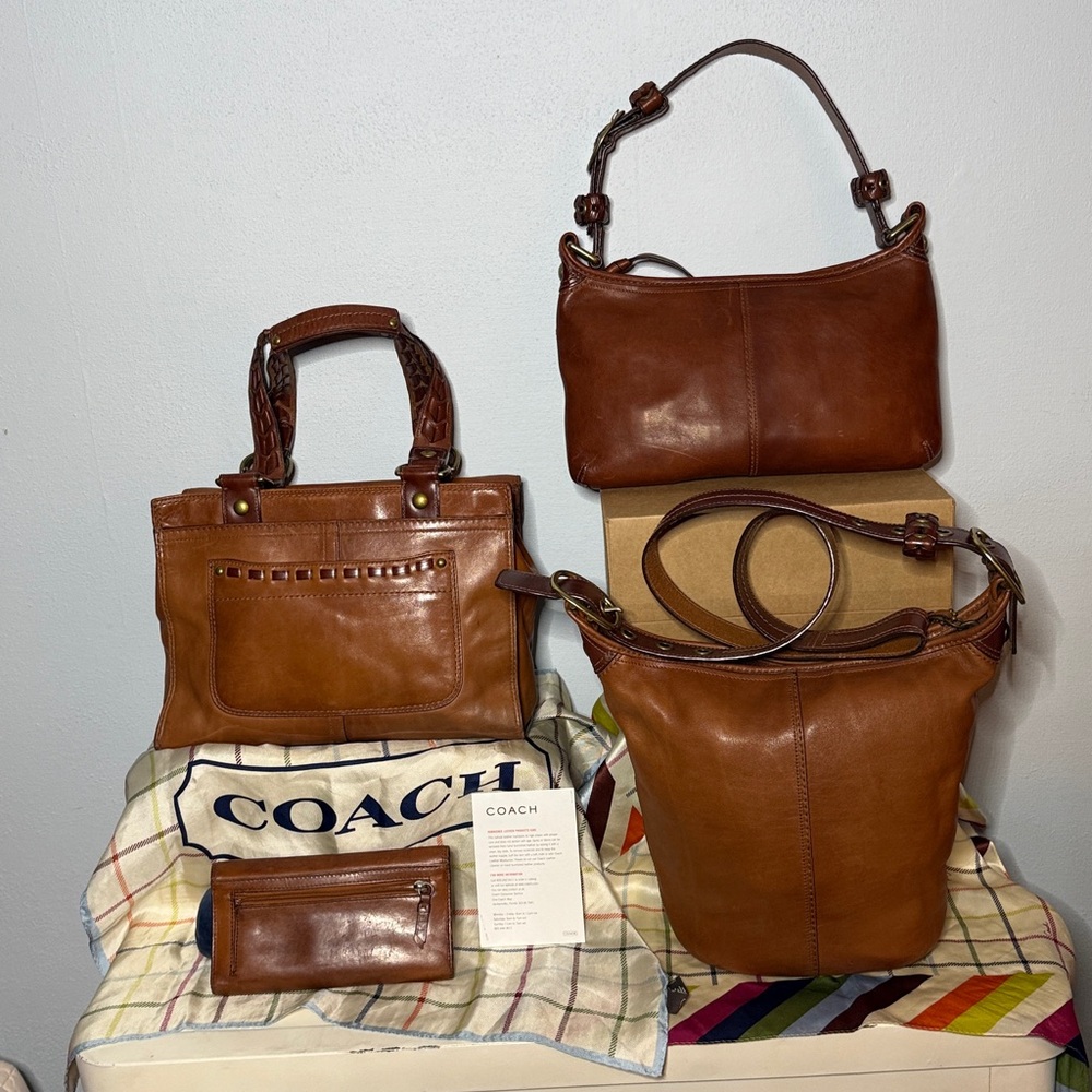 Coach Bleecker Burnished Whiskey Set - Shopper, Med Duffle, Slip Demi, Wallet - Picture 6 of 16